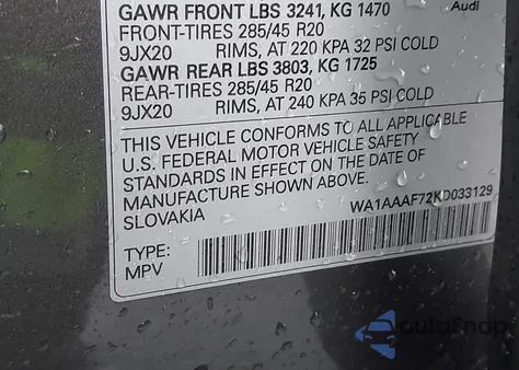 2019 Audi Q7 55 Premium/55 Se Premium z USA, uszkodzony, nr VIN WA1AAAF72KD033129